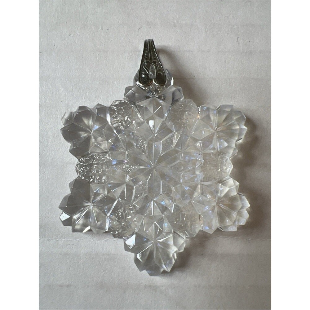 VTG Van Cott/Gorham Crystal Snowflake Pendant Necklace Charm Holiday Ornament
